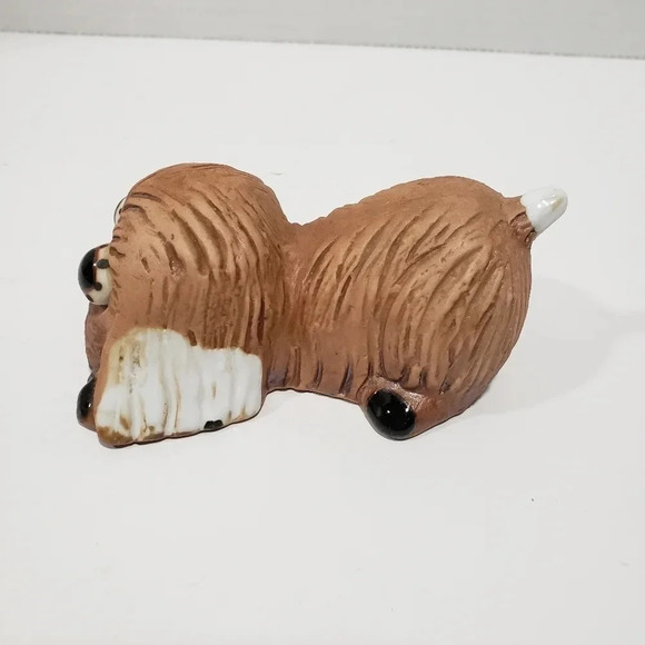Vintage Big Eyed  Brown Sad Puppy Dog Figurine. - Picture 3 of 6